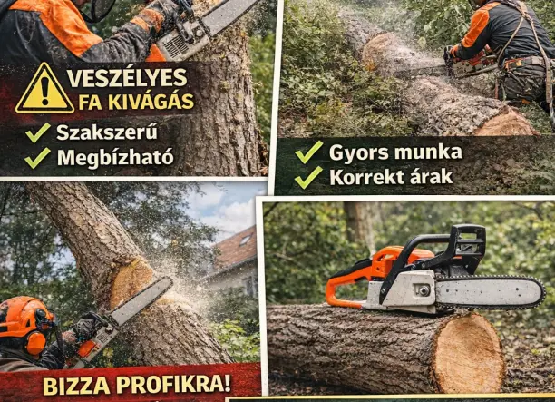 Fakivágás veszélyes fa kivágás fűnyírás