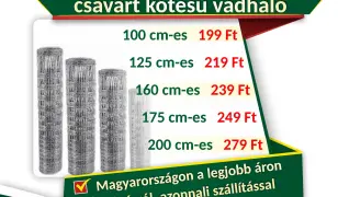 VADHÁLÓ AKCIÓ!!! Drótfonat, drótháló, kerítés építés, betonoszlop, kapu
