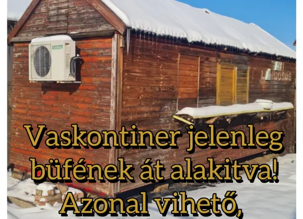 Eladó konténerház Orosházán – teljesen felszerelt büféként működött!