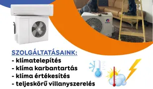 Klíma karbantartás , telepítés , értékesítés , villanyszerelés