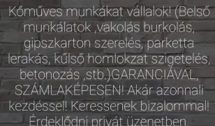Lakások, házak felújítását, hőszigetelését, térkővezés, festési munkálatokat vállalok