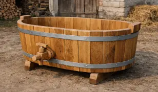 Eladó fából készült sózó szapuló – sertésvágáshoz