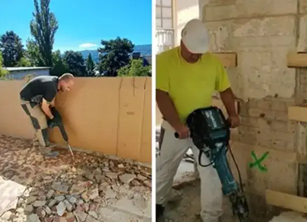 Épületek kézi és gépi bontása