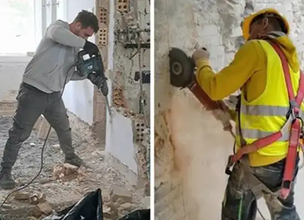 Épületek kézi és gépi bontása