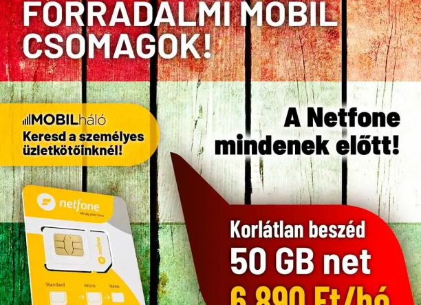-Forradalmi mobil csomagok. A Netfone mindenek előtt! Válts Netfone-ra! 