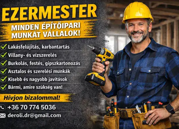Ezermesterként vállalok munkát – Precíz és megbízható!