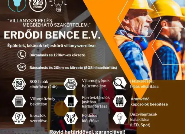 Teljeskörű villanyszerelés.