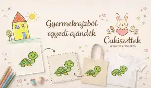 Egyedi hímzett termékek gyermekrajz alapján 7.990
