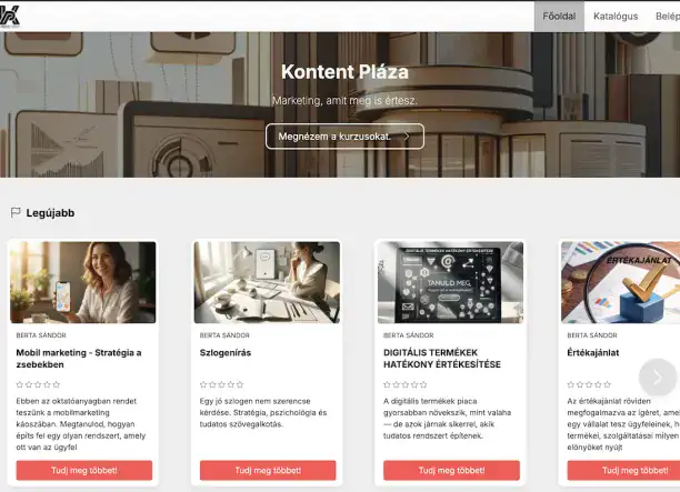 Kontent Pláza online marketing oktatóplatform