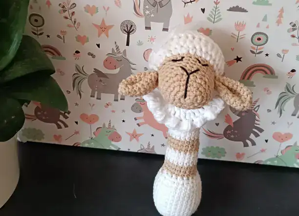 Baba látogató, keresztelő díszcsomag bárányos