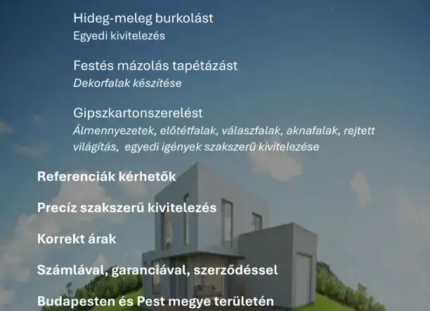 Burkolás, festés, gipszkartonozás