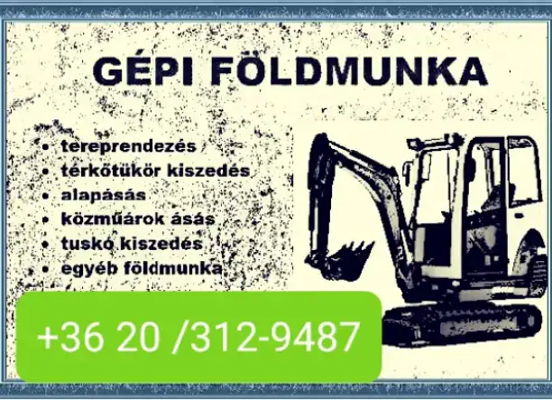 Ács- tetőfedő, báddogos Gépi földmunkák