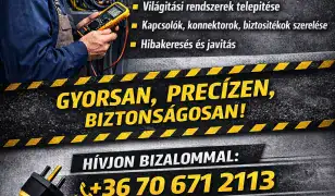 Teljes villanyhálózat kiépítése és felújítása