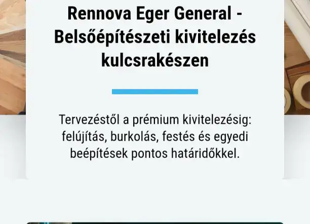 RENNOVA Eger General, Festés, villanyszerelés, burkolás, teljes kivitelezés