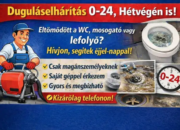 Duguláselhárítás 0-24 – Hétvégén is, gyors és megbízható segítség!