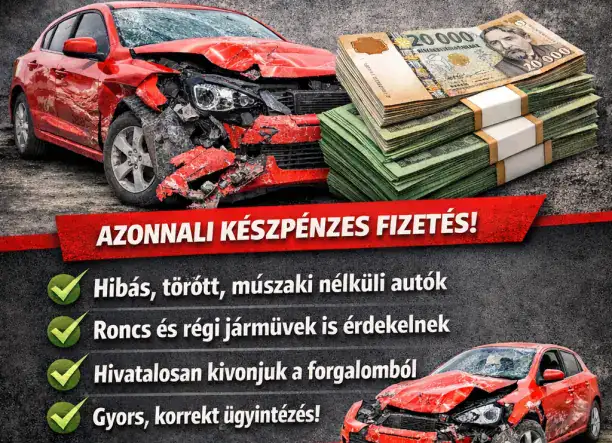 Roncs- és használt gépjármű felvásárlási szolgáltatás!