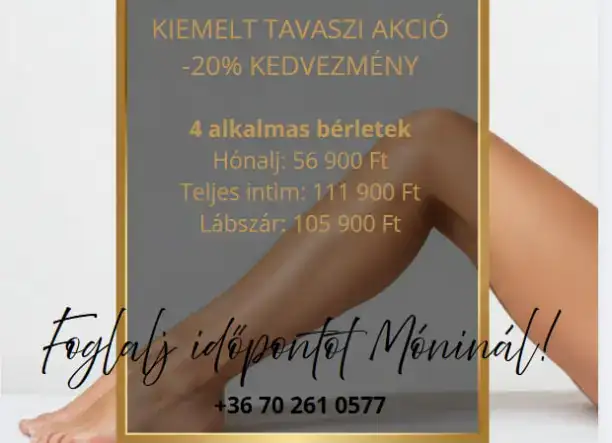 Végleges szőrtelenítés ! Mindösszesen 3000 Ft hónalj terület új Vendégeim részére !