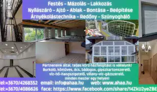 Szobafestés, glettelés, lakásfelújítás, nyílászáró, árnyékolástechnika Budapest és környéke