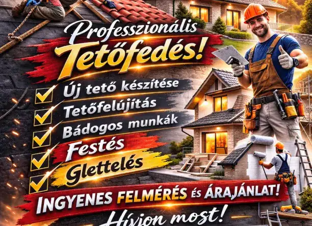 Tetőfedés és bádogozás – új tető készítése ingyenes felméréssel