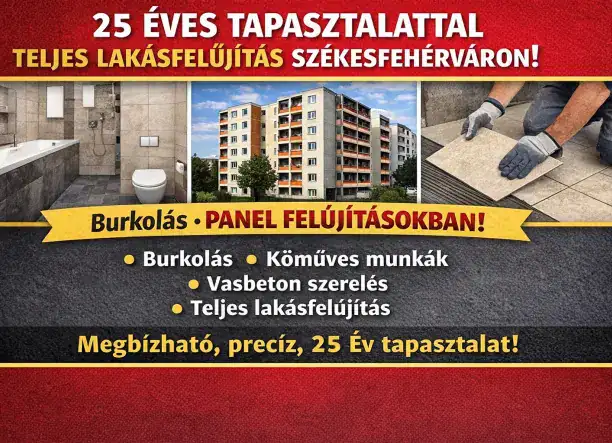 Panel vagy tégla, mindent felújítok – Profi kivitelezés Székesfehérváron!