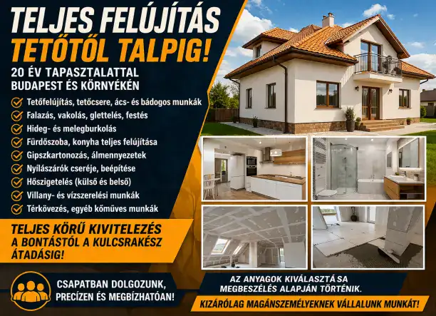 Teljes körű építőipari kivitelezés Budapest és környéke!