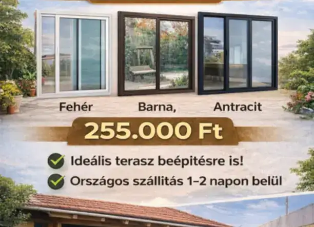 Kétszárnyú tolóajtós teraszajtók! 180x200cm