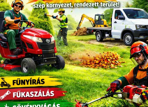 Zöldterület-kezelés, Fűnyírás, Eresztakarítás, Földmunka