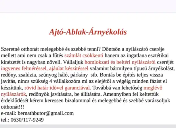 Ablak- és árnyékolástechnikai megoldások teljes körű kivitelezéssel!
