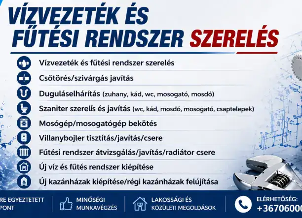Vízvezeték és fűtési rendszer szerelés