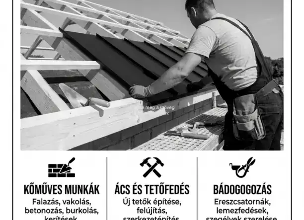 Ács, bádogos, kőműves munkákat vállalok