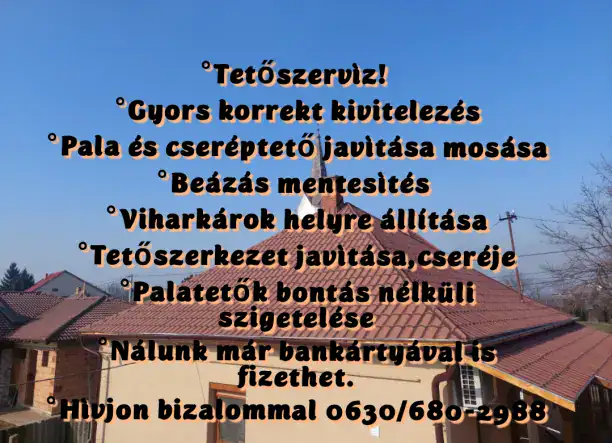 Palatető felújìtás, tetőjavìtás, homlokzatszigetelés.