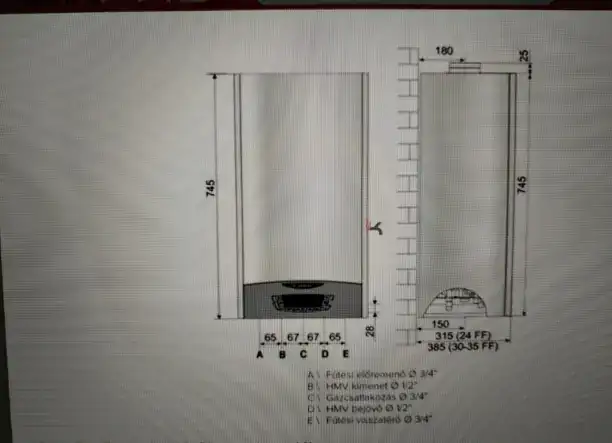 Fali kéményes kombi gázkazán új Q=24 kW Ariston Clas X 24 CF EU