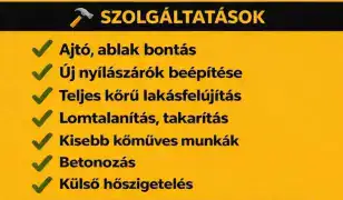 Ajtó, ablak bontás, beépítés, kisebb lakásfelújítás
