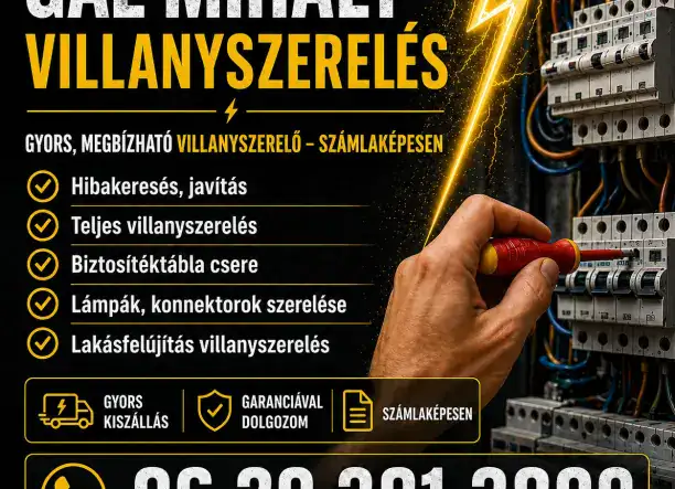 GÁL MIHÁLY VILLANYSZERELÉS ⚡ Villanyszerelés NonStop