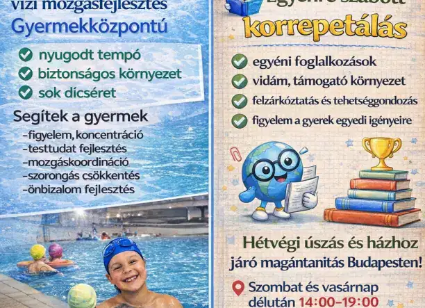 Játékos úszásfejlesztés és egyéni korrepetálás gyermekeknek Budapesten! 🌊✨