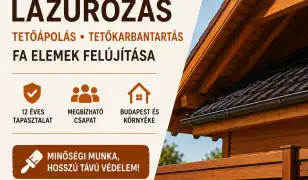 Lazúrozás • Tetőápolás • Tetőkarbantartás • Fa szerkezetek felújítása