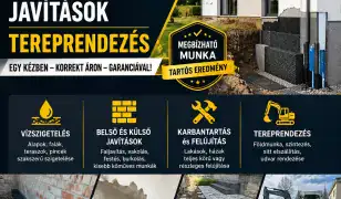 Vízszigetelés, külső-belső javítások, tereprendezés